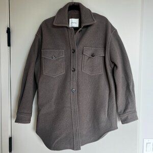 Wilfred Free by Aritzia Brown Shirt Jacket (Shacket) Size Large